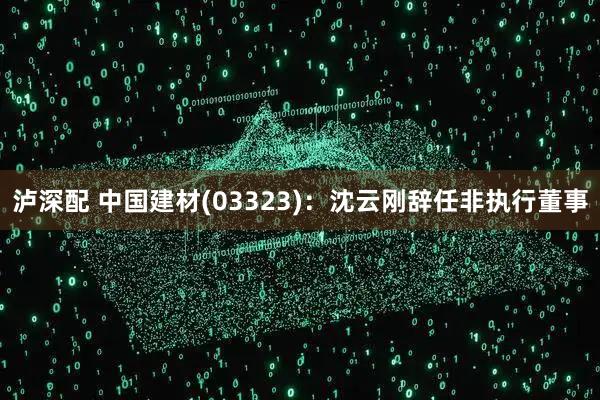 泸深配 中国建材(03323)：沈云刚辞任非执行董事