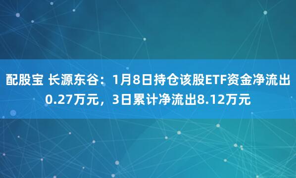配股宝 长源东谷：1月8日持仓该股ETF资金净流出0.27万元，3日累计净流出8.12万元